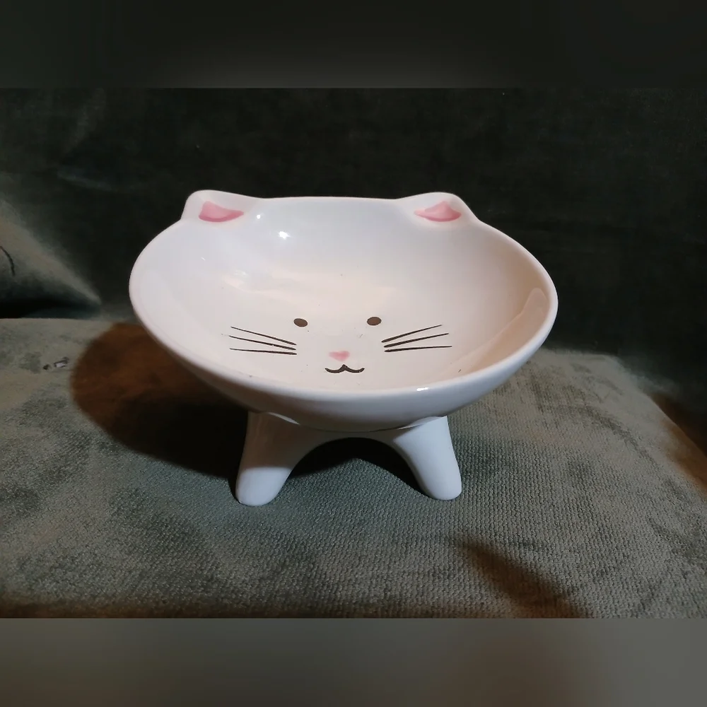 Cute Cat Face Ceramic Bowl